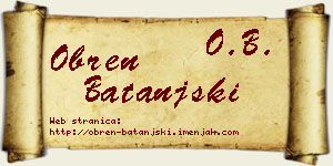 Obren Batanjski vizit kartica